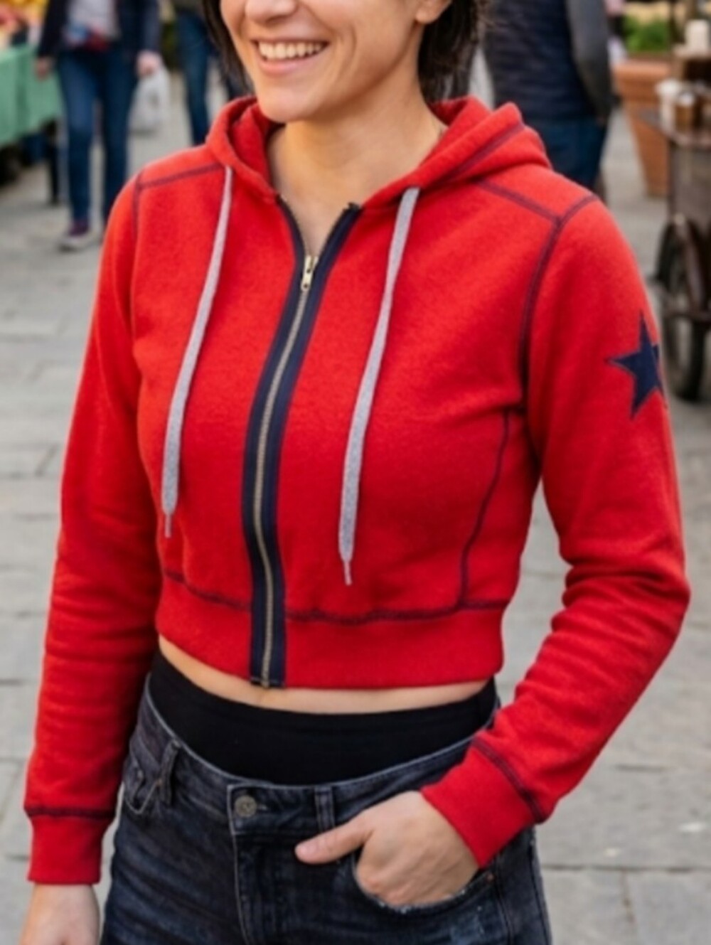 No Boundaries Cropped Zip-Up Hoodie